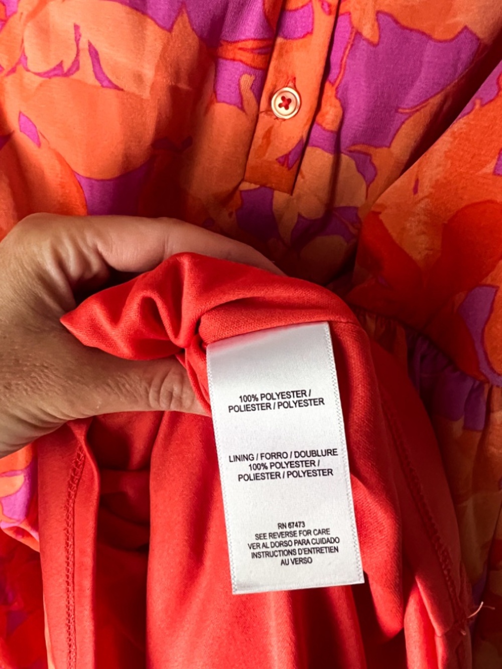 Floral Tiered Mini Dress Size 4 Orange Pink Flutter Sleeve Cottagecore Boho - Picture 7 of 7
